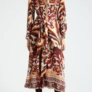 The FARM Rio Women's Medium Toucans Long Sleeve Shirtdress (No original belt)